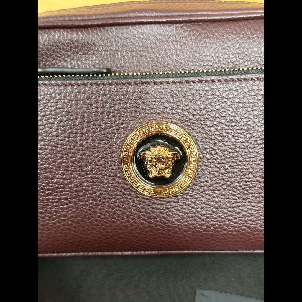 Versace Crossbody Bag Burgundy Leather Never worn, with tag - Inside View