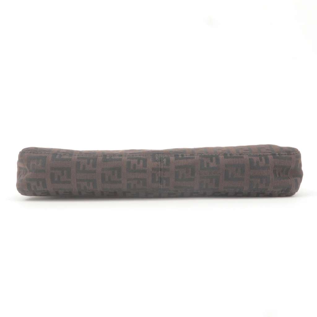 Fendi Zucchino Pochette Brown Canvas Leather Good - Model View