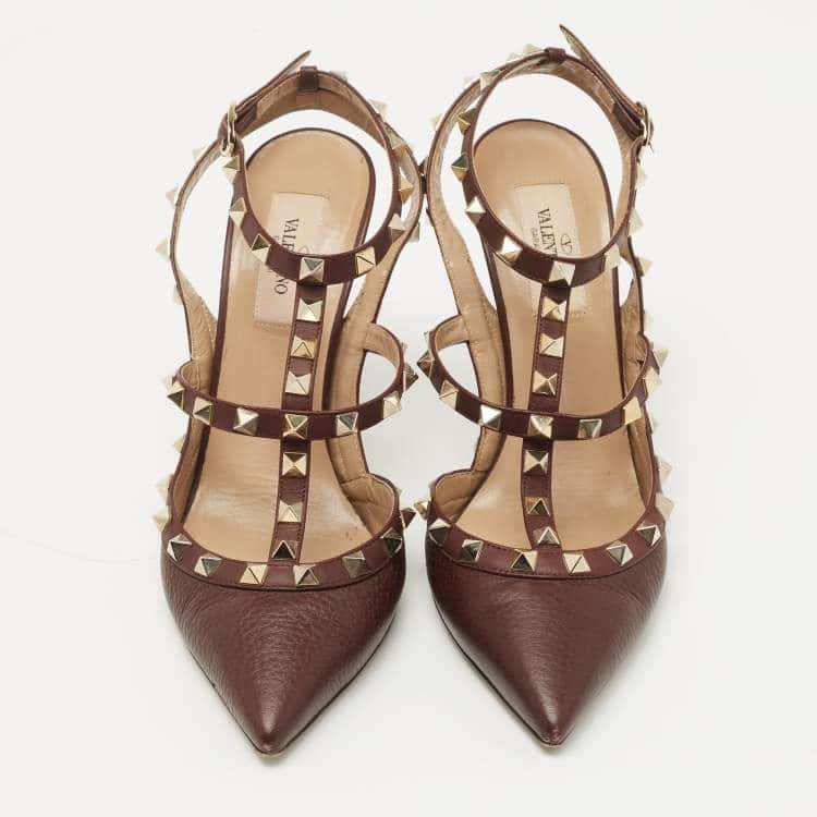 Valentino Garavani Rockstud Pumps Brown Leather Very good - Inside View
