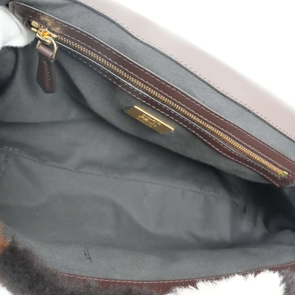 Fendi Shearling Large Pink/Brown Bag MultiColor Fur Very good - Model View
