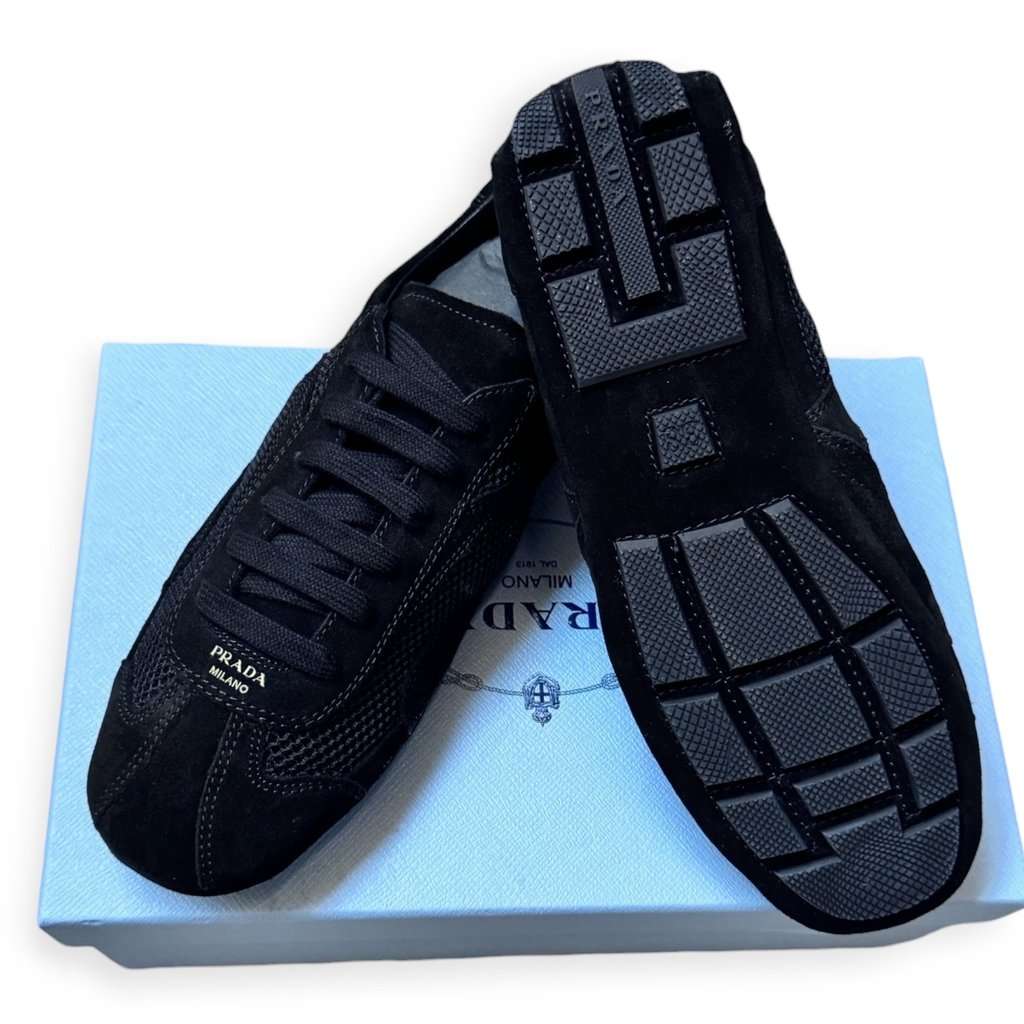 Prada Snickers Montecarlo Re-Edition 2025 Black Leather Never worn, with tag - Box View