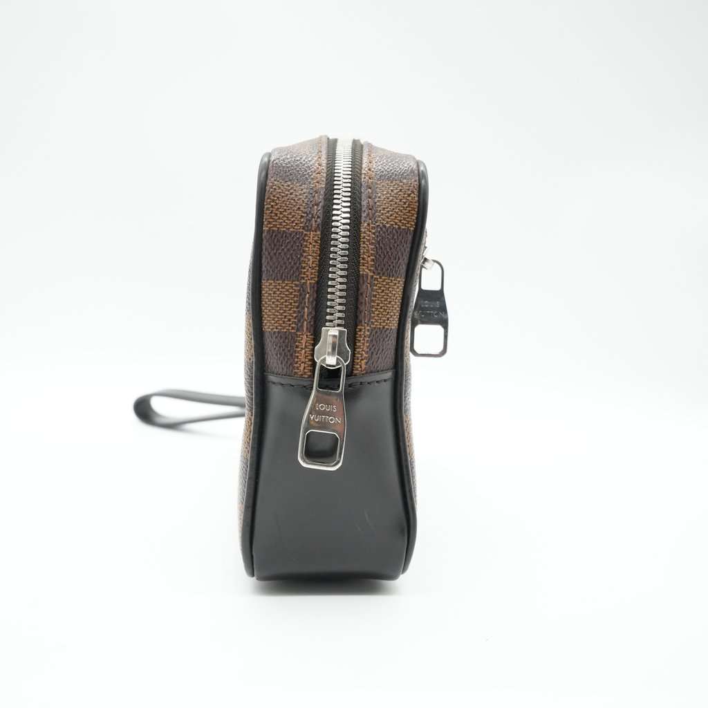 Louis Vuitton Kasai Clutch Damier Ebene Brown Canvas Good - Box View