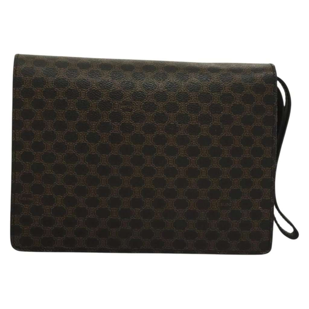 Celine Clutch Black Leather Good - Back View