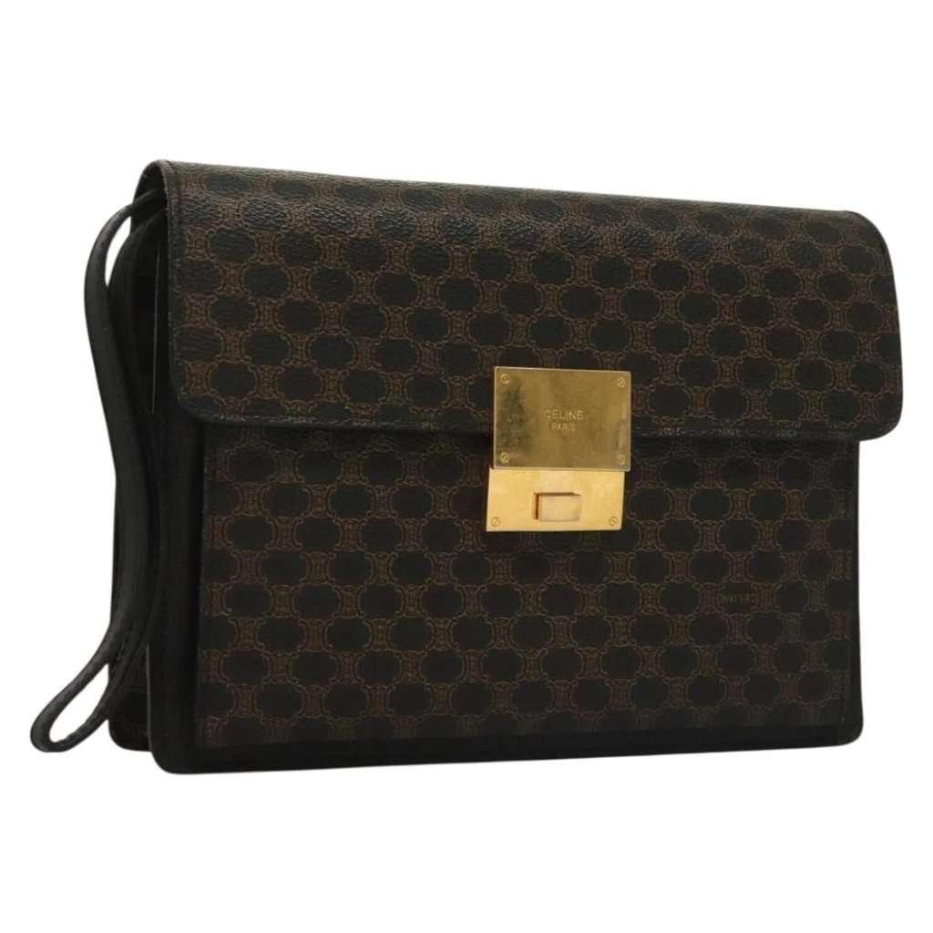 Celine Clutch Black Leather Good - Front View