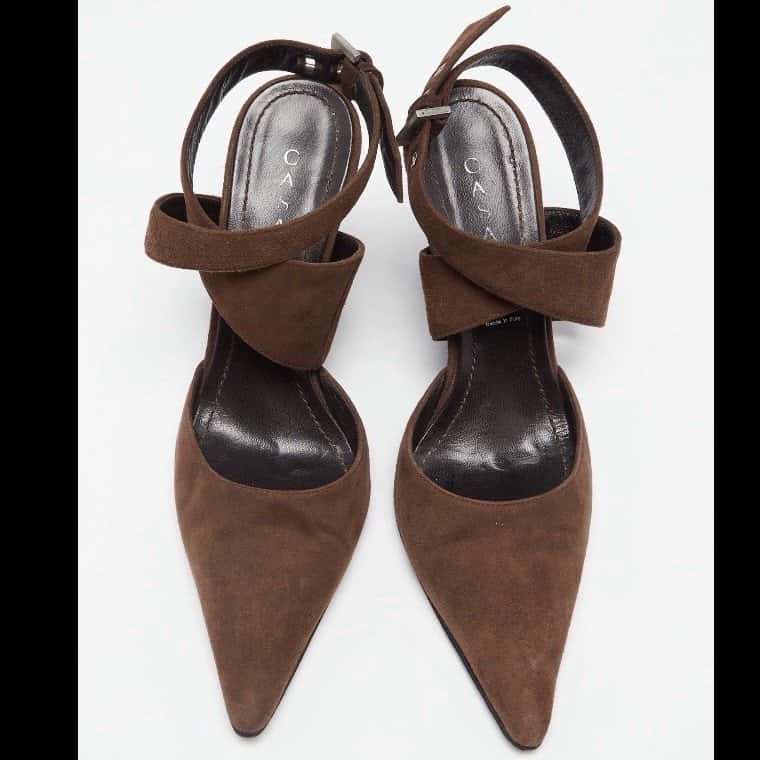 Casadei Suede Mary Jane Brown Suede Good condition - Back View