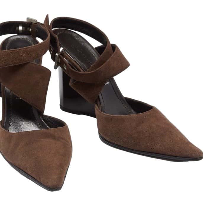 Casadei Suede Mary Jane Brown Suede Good condition - Front View