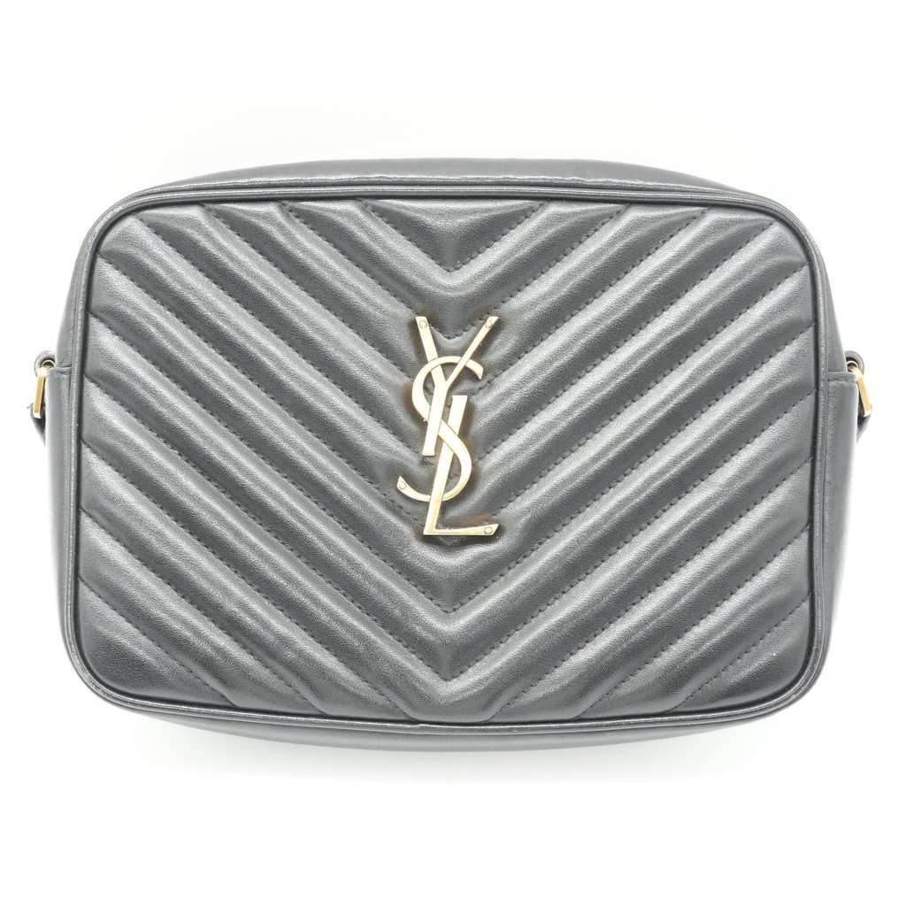 Saint Laurent Lou Camera Bag Black Leather Good - Front View