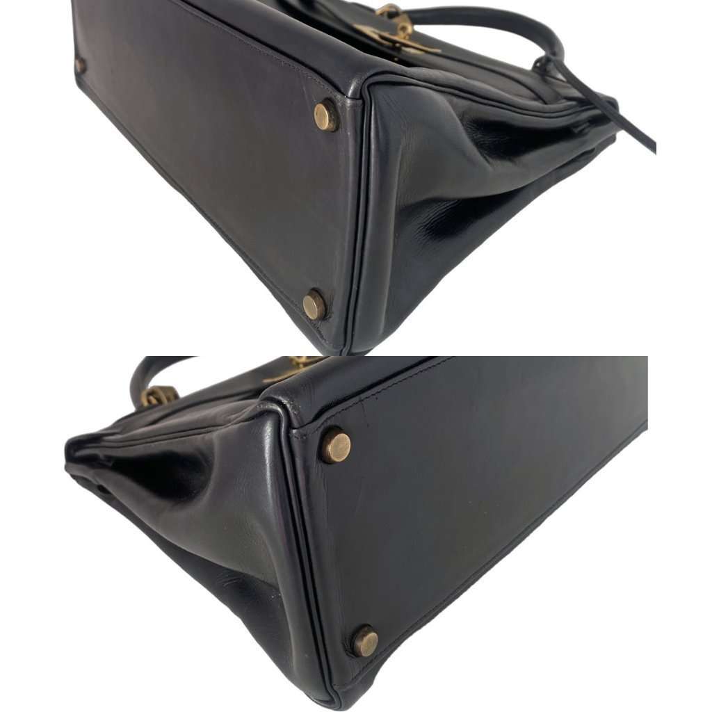 Hermès Kelly 32 Black Box Black Leather Good condition - Inside View