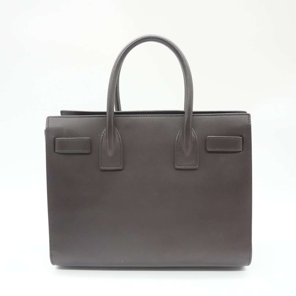 Saint Laurent Sac du Jour Brown Burgundy Leather Good - Back View
