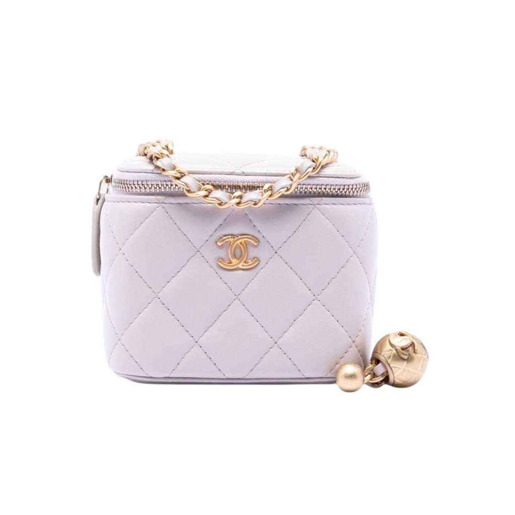 Chanel Mini Vanity Purple Leather Very good - Front View
