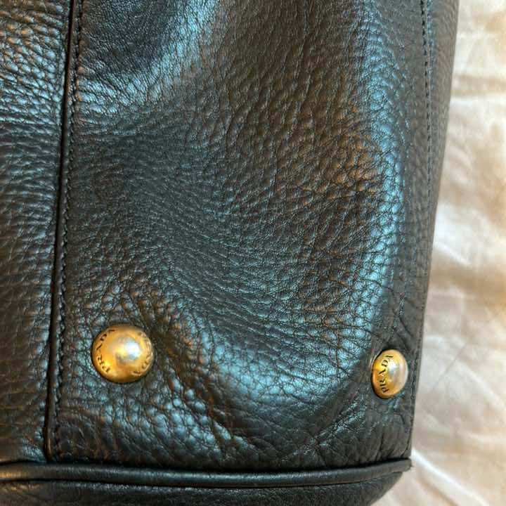 Prada Chain Bowler Black Leather Gold Very good - Model View