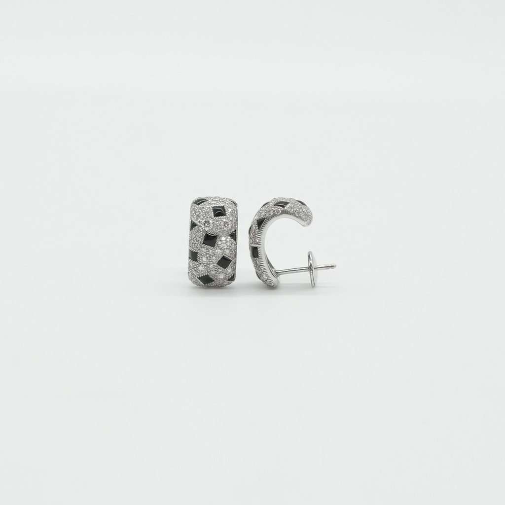 Cartier Panthere De Cartier Earrings White White Gold Good - Back View