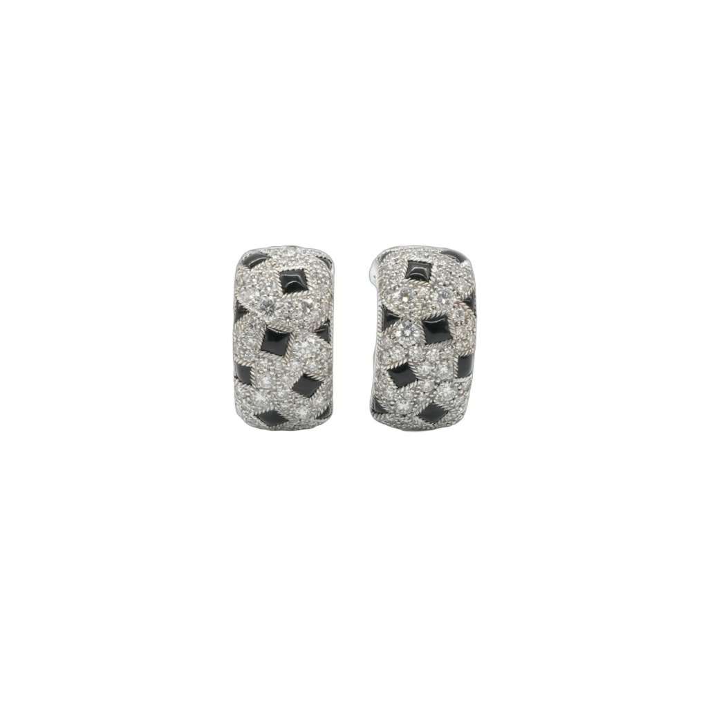 Cartier Panthere De Cartier Earrings White White Gold Good - Front View