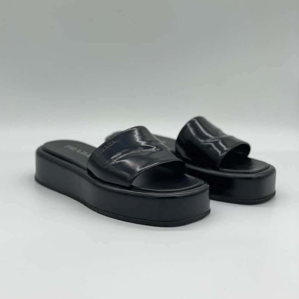 Prada Mules Black Leather Good - Inside View