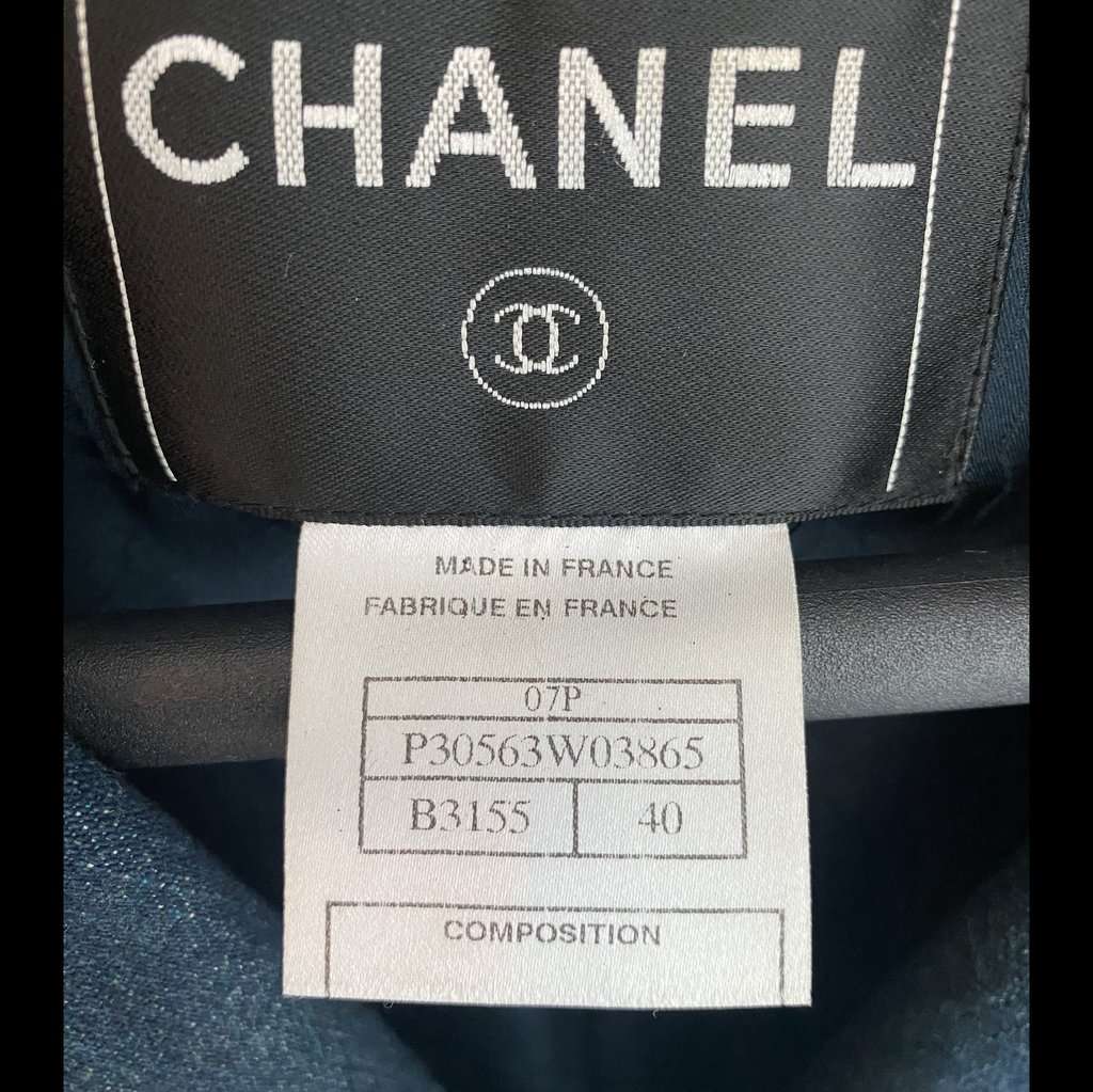 Chanel Twill Trim Denim Jacket Blue Denim Very good condition - Box View