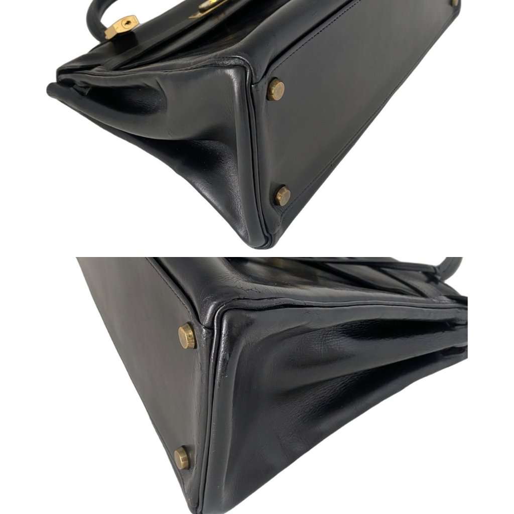 Hermès Kelly 32 Black Box Black Leather Fair condition - Inside View