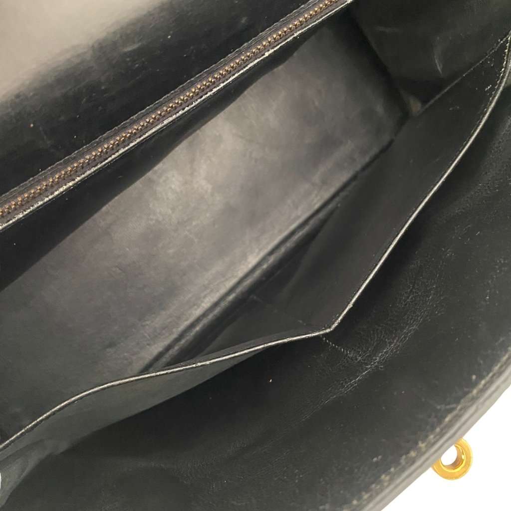 Hermès Kelly 32 Black Box Black Leather Fair condition - Model View