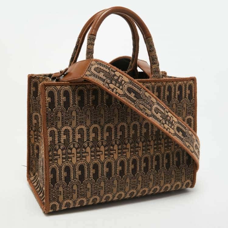 Furla Opportunity Tote Brown Jacquard Very good - Back View