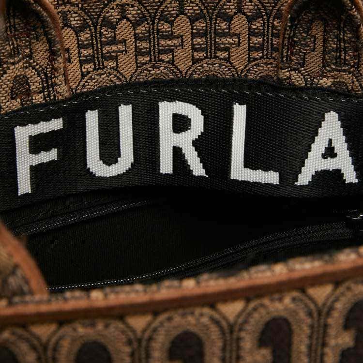 Furla Opportunity Tote Brown Jacquard Very good - Model View