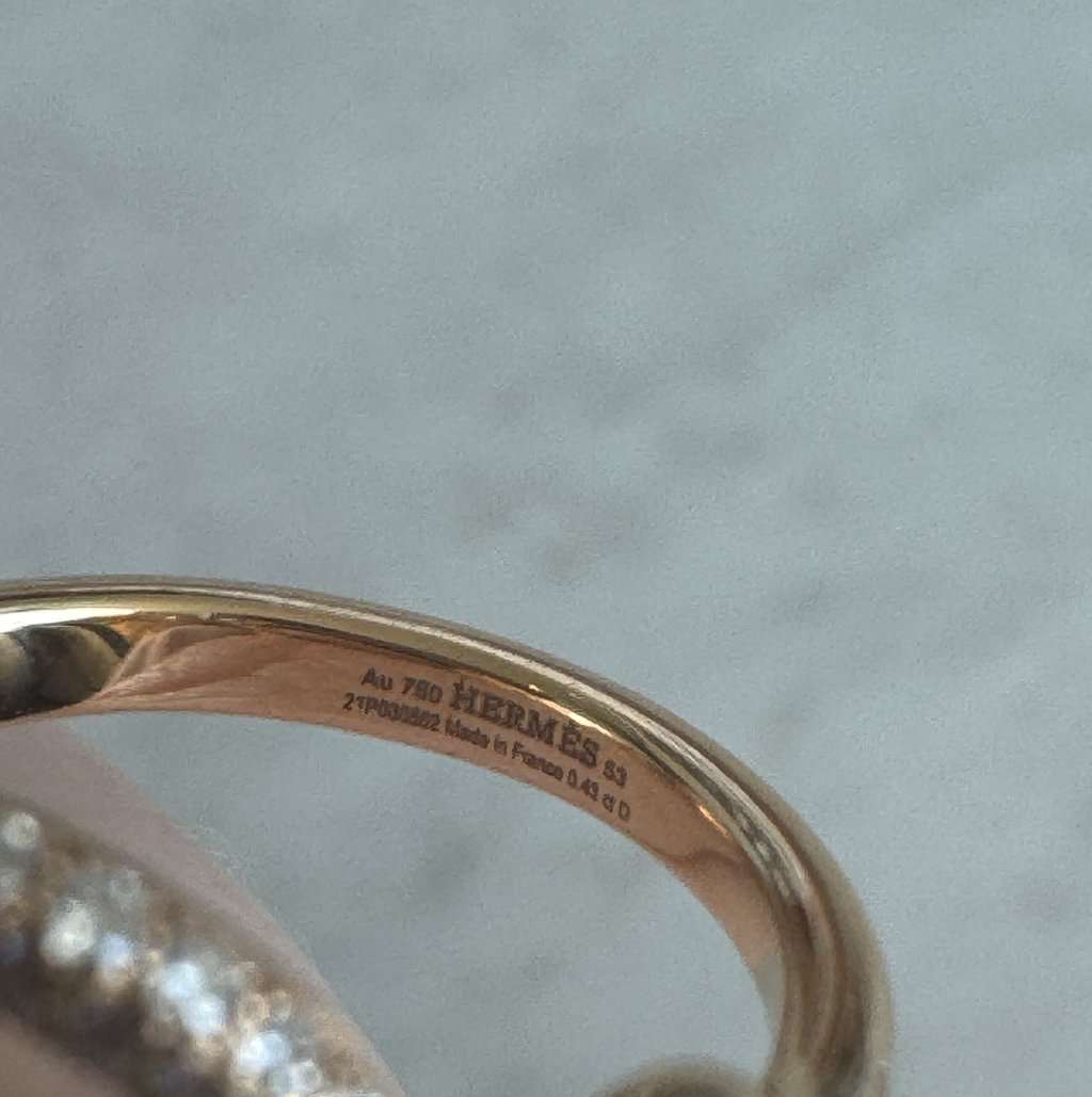 Hermès Filet dOr Ring Gold Rose Gold Never worn - Inside View