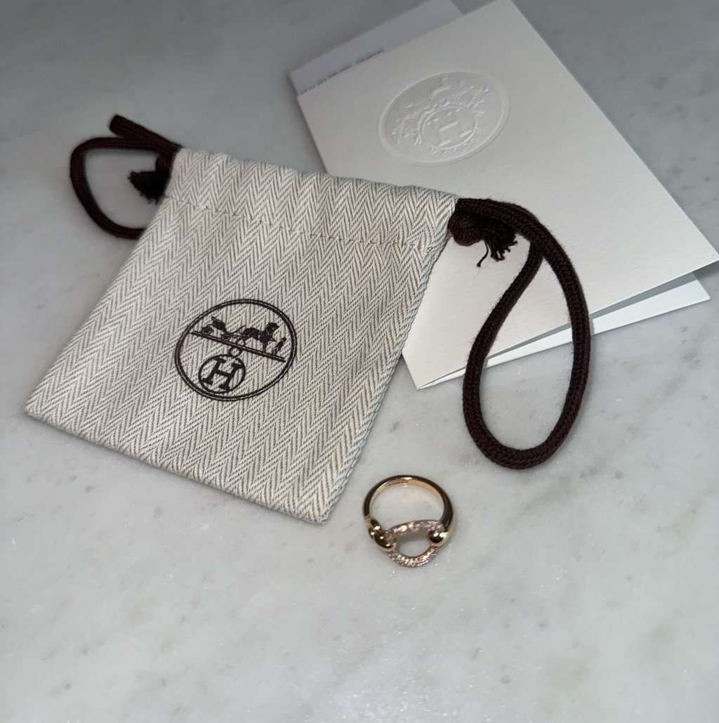 Hermès Filet dOr Ring Gold Rose Gold Never worn - Box View