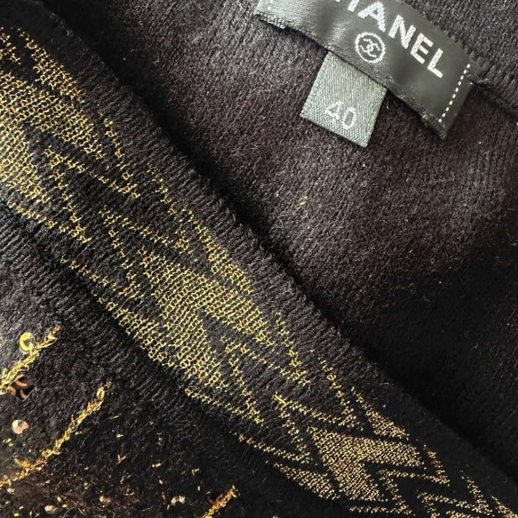 Chanel Métiers D Art Skirt Black Wool Very good - Model View