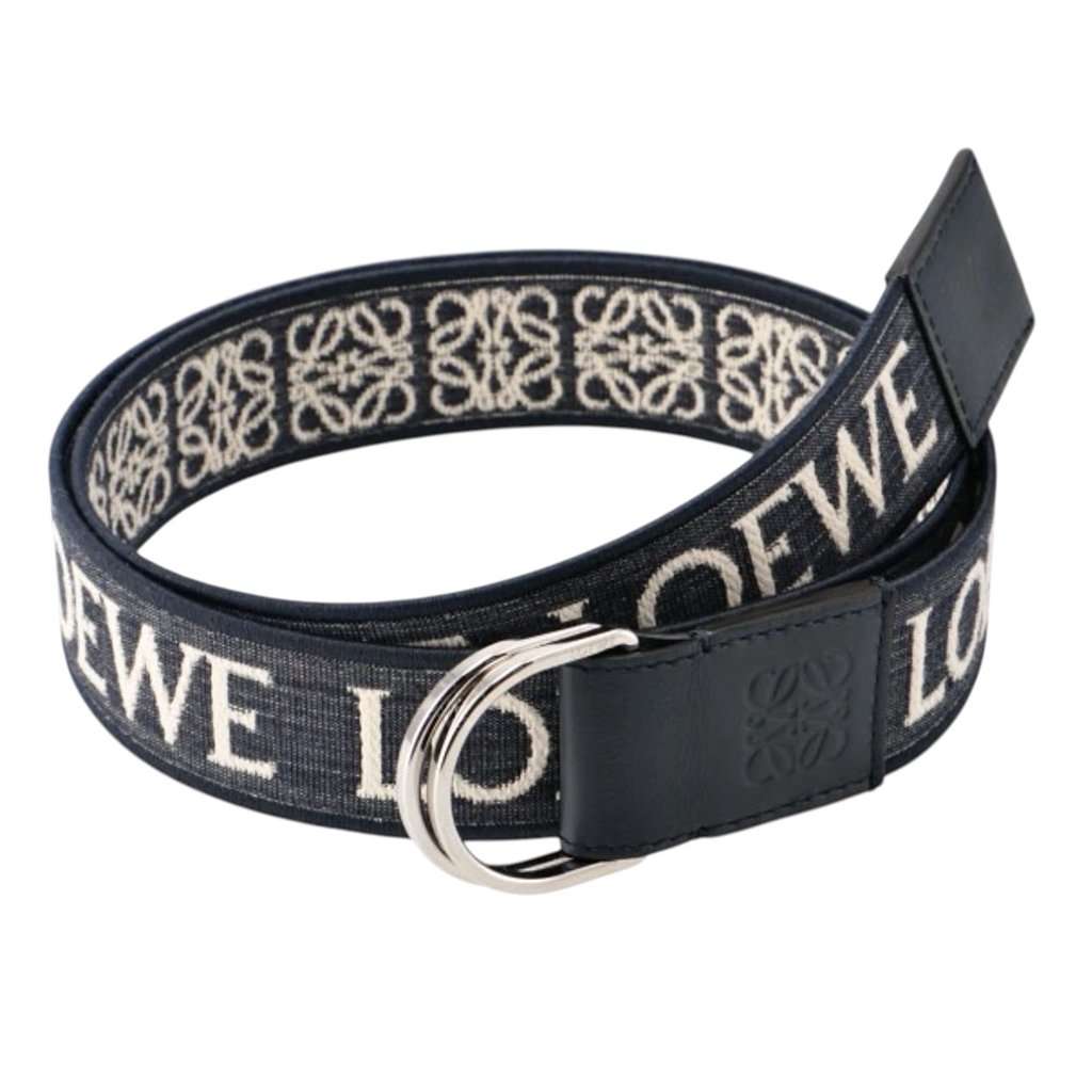 Loewe Loewe Ring D Belt Navy Canvas Never worn, with tag - Front View