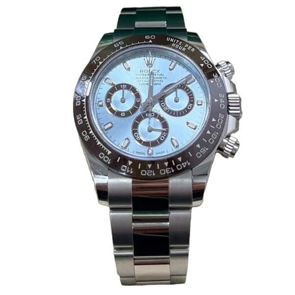 Rolex 950 Platinum Cosmograph Daytona 40 Watch - Ice Blue Index Dial Blue Never worn - Front View