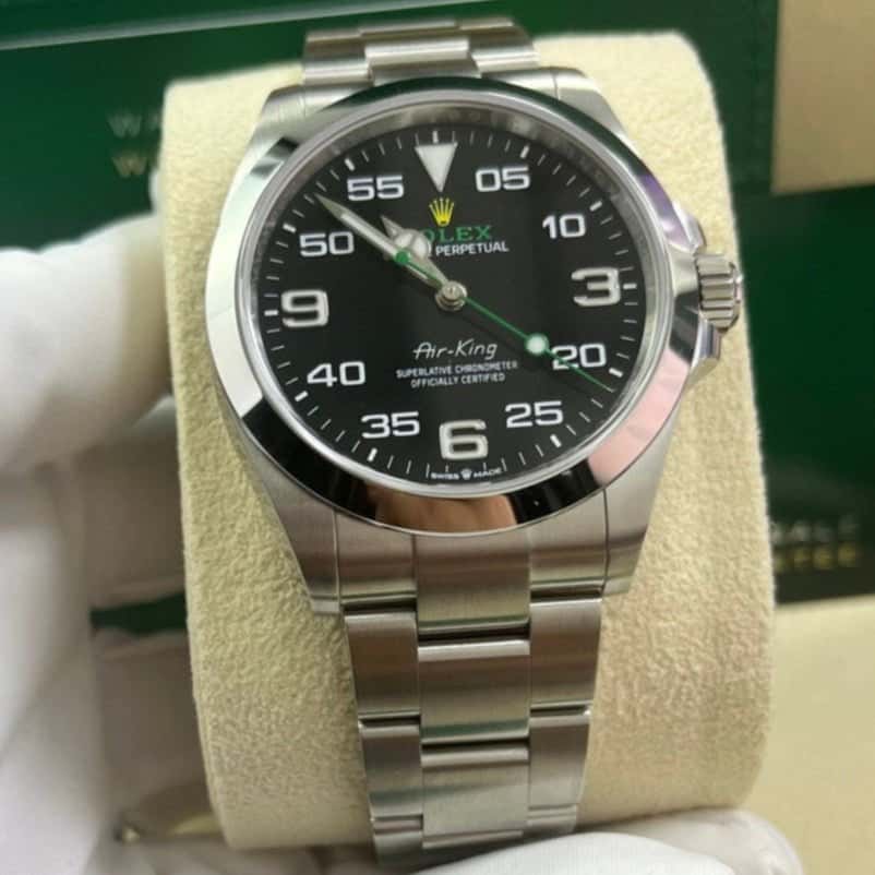 Rolex Air King Smooth Bezel Black Dial Oyster Bracelet 126900 40mm Black Never worn - Back View