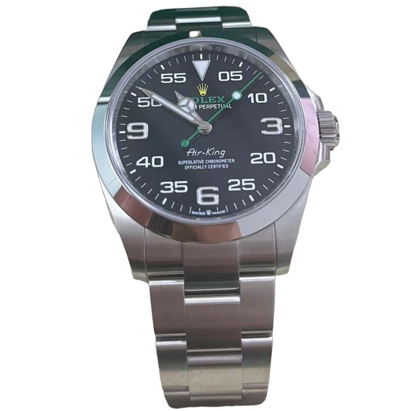 Rolex Air King Smooth Bezel Black Dial Oyster Bracelet 126900 40mm Black Never worn - Front View