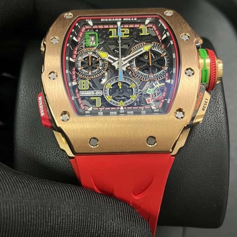 Richard Mille RM 65-01 Automatic Chronograph Full Rose Gold Pink Never worn - Box View