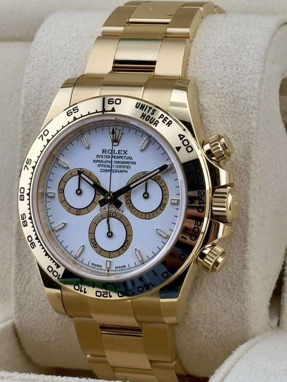 Rolex Yellow Gold White Index Dial Daytona Oyster Bracelet 126508 40mm White Never worn - Back View