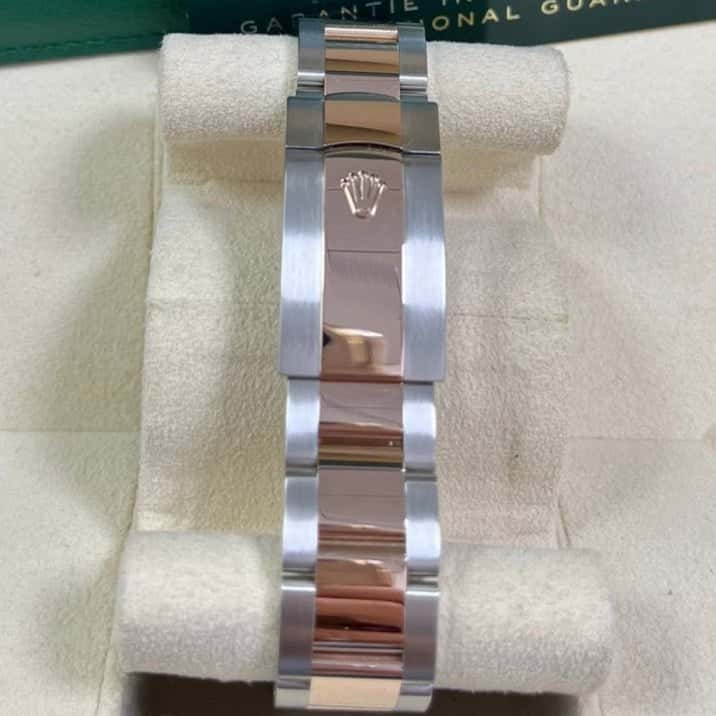 Rolex Steel and Rose Gold Datejust 41mm - Fluted Bezel - Slate Gray Wimbledon Roman Dial (Reference #126331) 41mm Pink Never worn - Model View