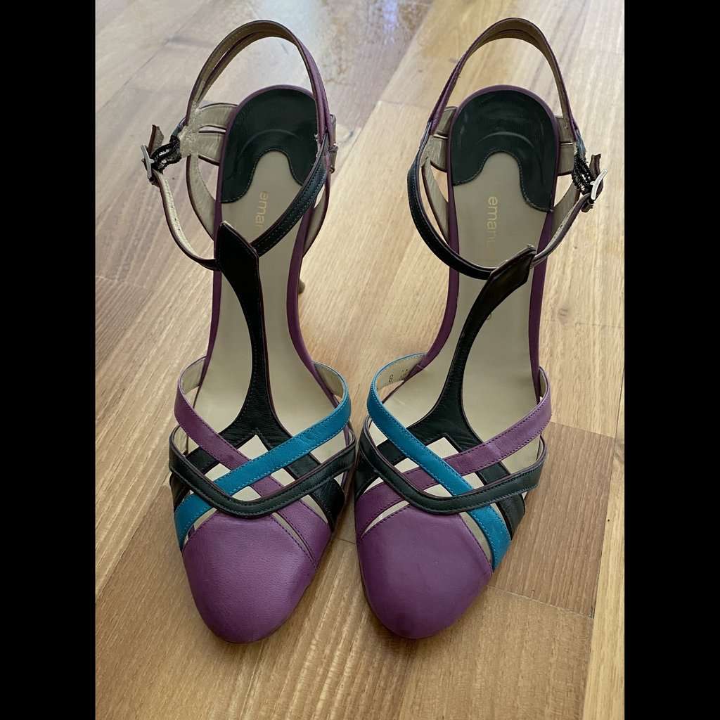 Emanuel Ungaro Multicolour Heels MultiColor Leather Good condition - Back View
