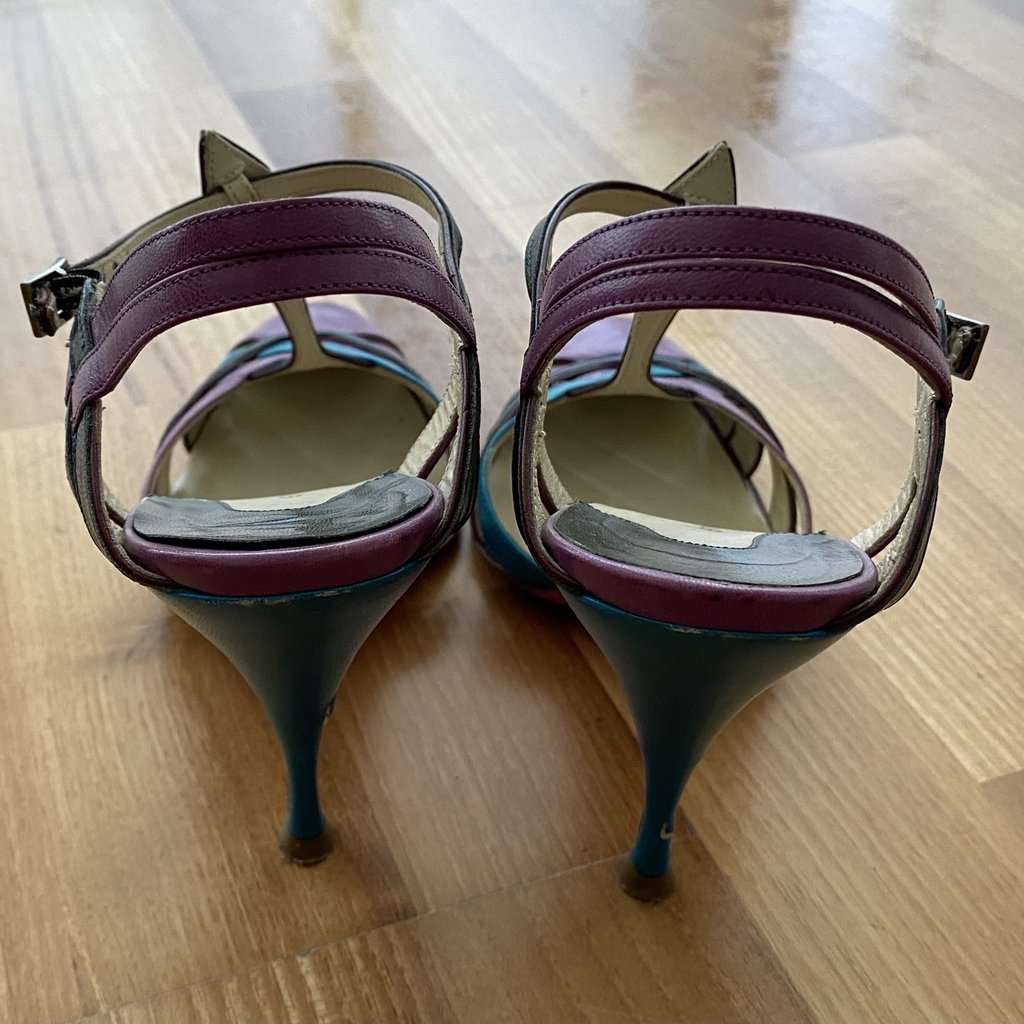 Emanuel Ungaro Multicolour Heels MultiColor Leather Good condition - Box View