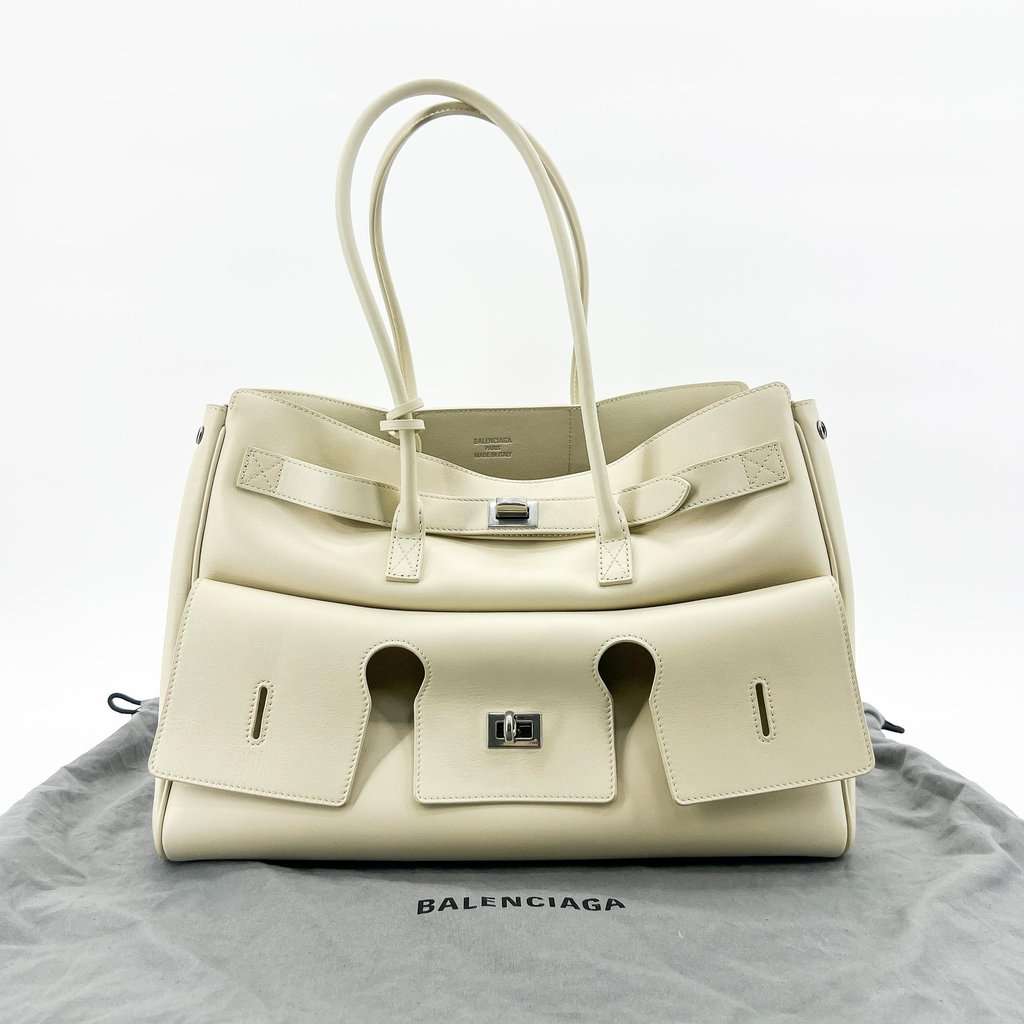Balenciaga Bel Air Large Carryall Bag Ivory MultiColor Leather Very good - Back View