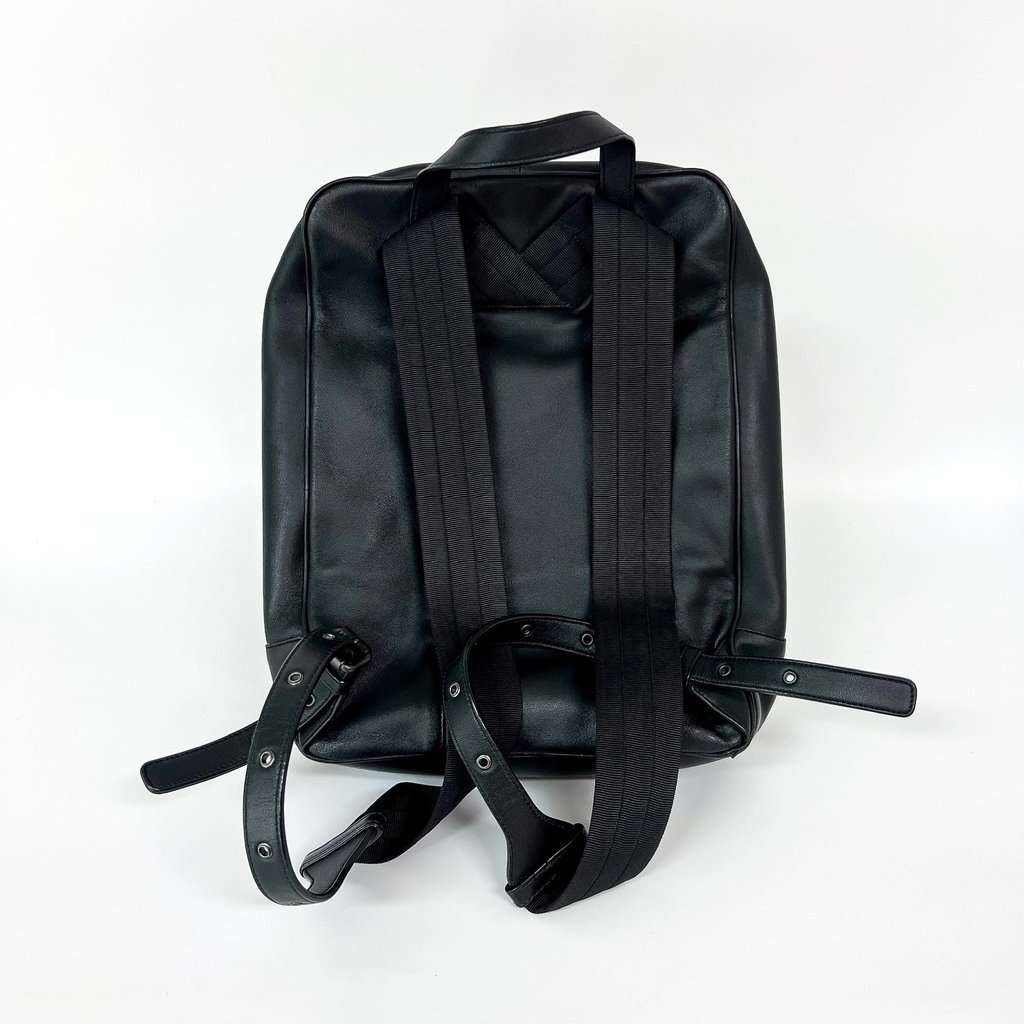Bottega Veneta Intrecciato Leather Backpack Black Black Leather Good - Back View