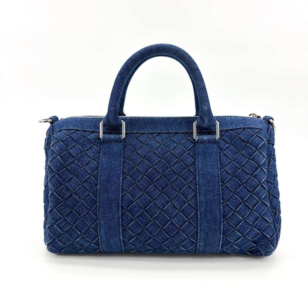 Bottega Veneta Medium Intrecciato Denim Bauletto Bag Blue Blue Denim Very good - Inside View