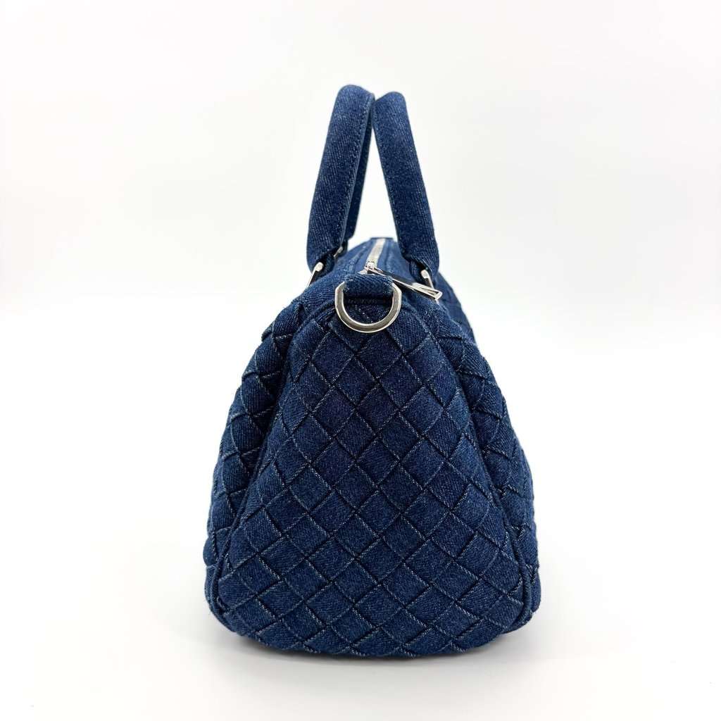 Bottega Veneta Medium Intrecciato Denim Bauletto Bag Blue Blue Denim Very good - Box View