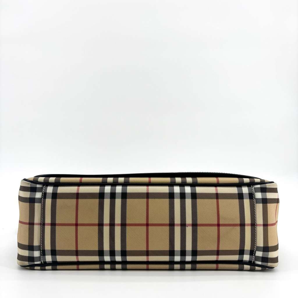 Burberry Vintage Check Nylon Messenger Diaper Bag Archive Beige Beige Polyamide Good - Box View