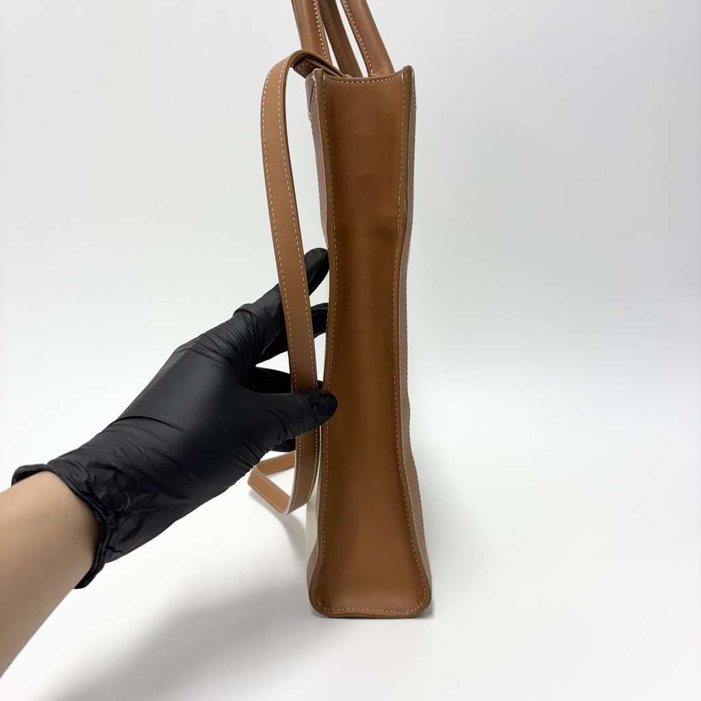 Celine Cabas Vertical Small Tote Bag Brown Canvas Good - Inside View