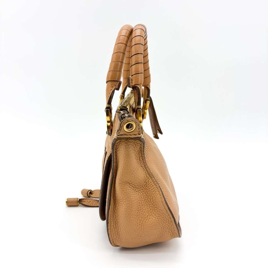 Chloé Marsi Mini Double Carry Bag Tanning Brown Leather Fair - Model View