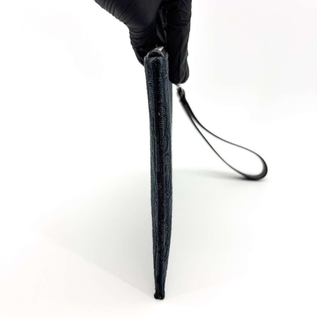 Dior Black Oblique Jacquard A5 Pouch Black Jacquard Very good - Model View
