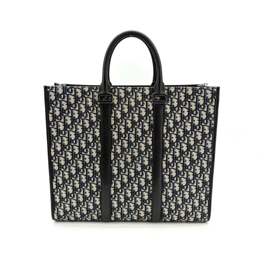 Dior Vertical Tote Bag Beige & Black Dior Oblique Jacquard Beige Jacquard Very good - Inside View