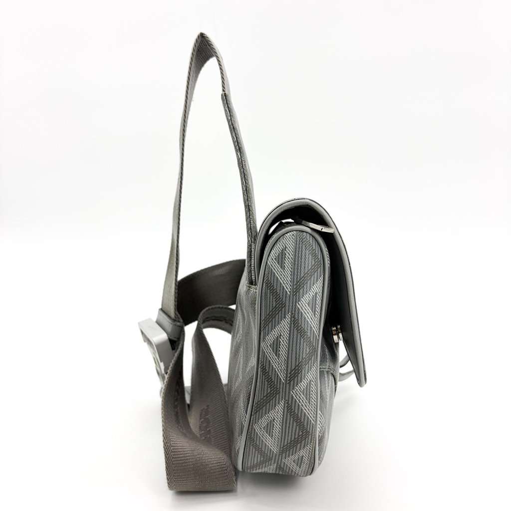 Dior Saddle Slingback Grey CD Diamond Canvas & Soft Calfskin MultiColor Canvas Fair - Model View