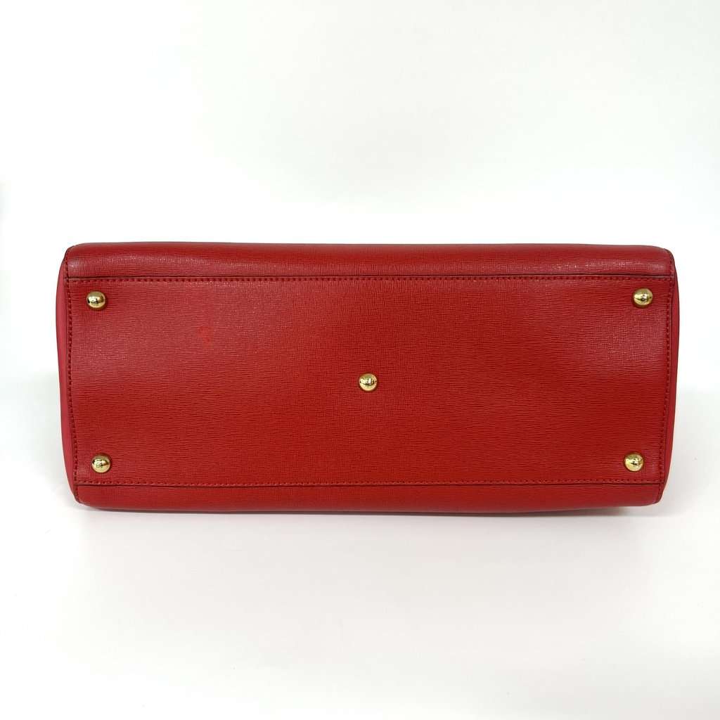Fendi Medium 2-Jour Tote Bag Red Gold Leather Good - Box View