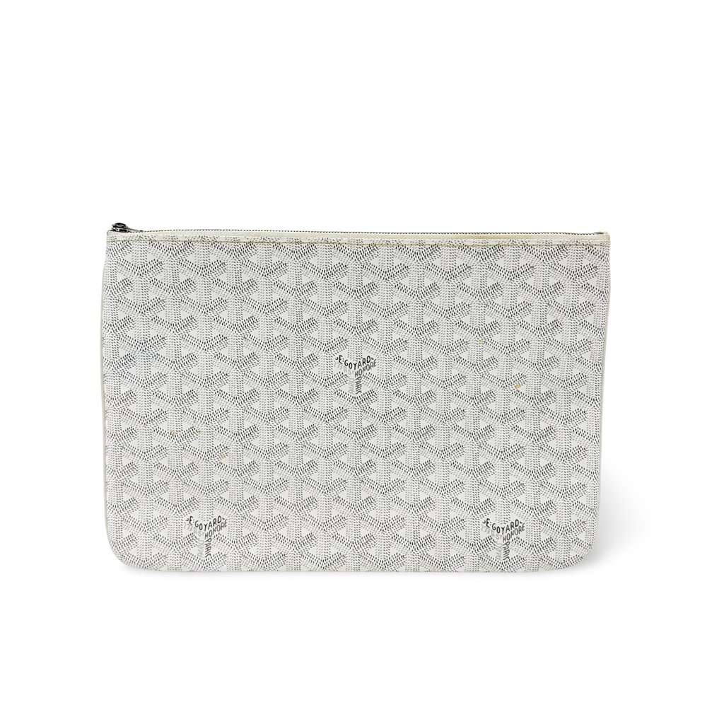 Goyard Senna Clutch GM White MultiColor Canvas Good - Front View