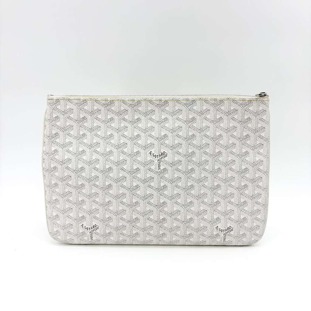 Goyard Senna Clutch GM White MultiColor Canvas Good - Back View