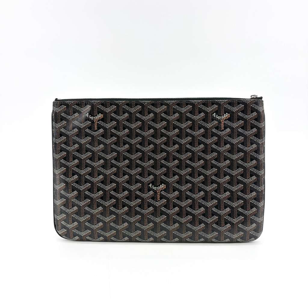 Goyard Sena Clutch MM Black Black Canvas Very good - Back View