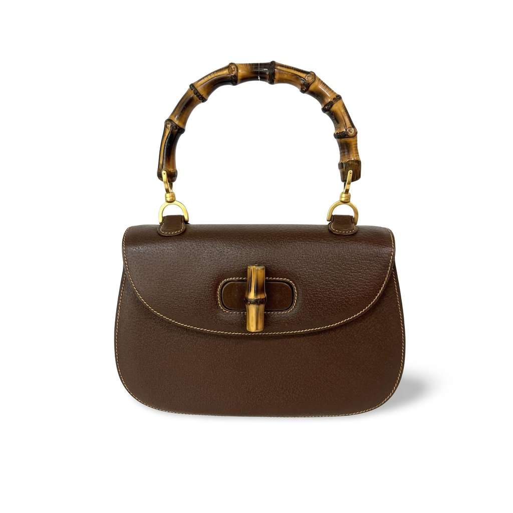 Gucci Bamboo 1947 Medium Top Handle Bag Brown Leather Brown Leather Very good - Front View